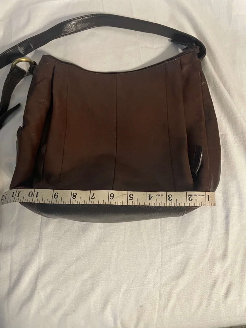 Rolfs Brown Leather Messenger Bag with Adjustable Strap